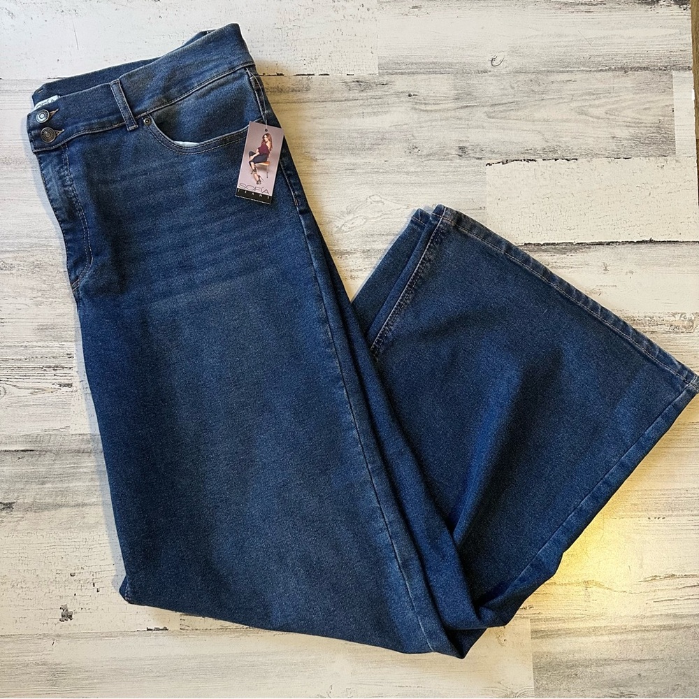 Sofia Jeans Women's Margot Wide Leg High Rise Jeans Size 20 NEW